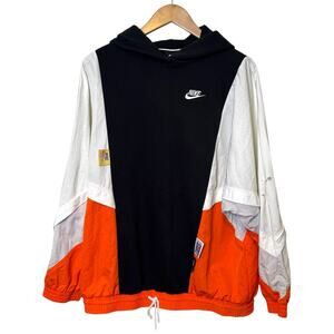 Nike Women;s Small Icon Clash Color Blocked Mixed Media Hoodie Sweatshirt